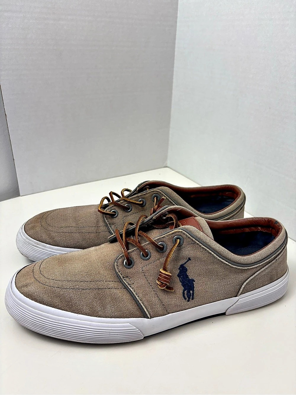Polo Ralph Lauren Faxon Low Men's Brown Canvas Sneakers US 10.5 D